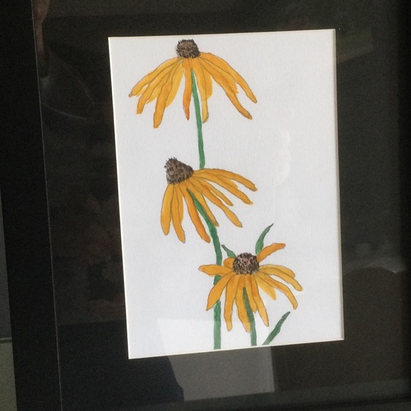 Framed Original Floral Watercolor Painting - Picture 4 of 6